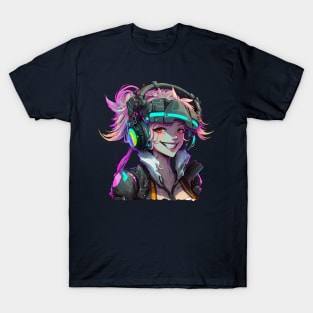 Cyberpunk Girl Smile T-Shirt